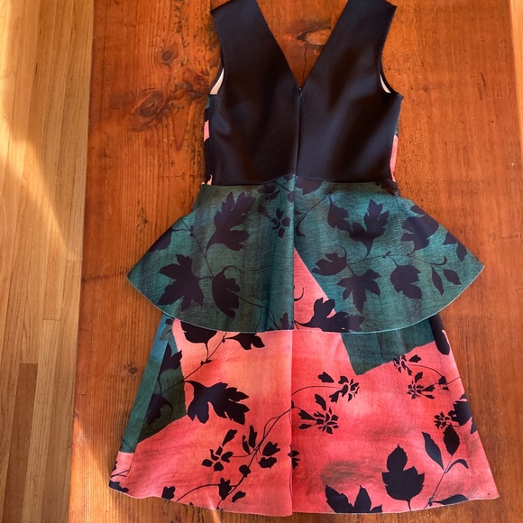 Clover Canyon Neoprene Peplum Sleeveless Dress Size Large Made in USA - Picture 5 of 14